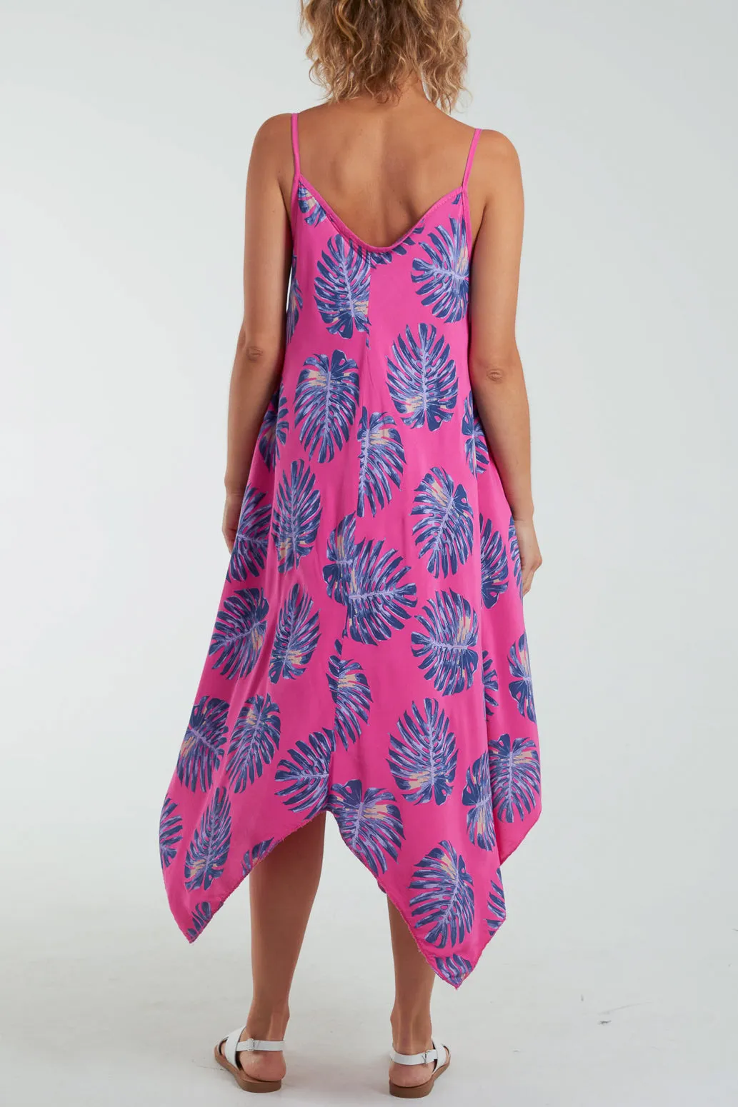 Palm Leaves Hanky Hem Cami Dress