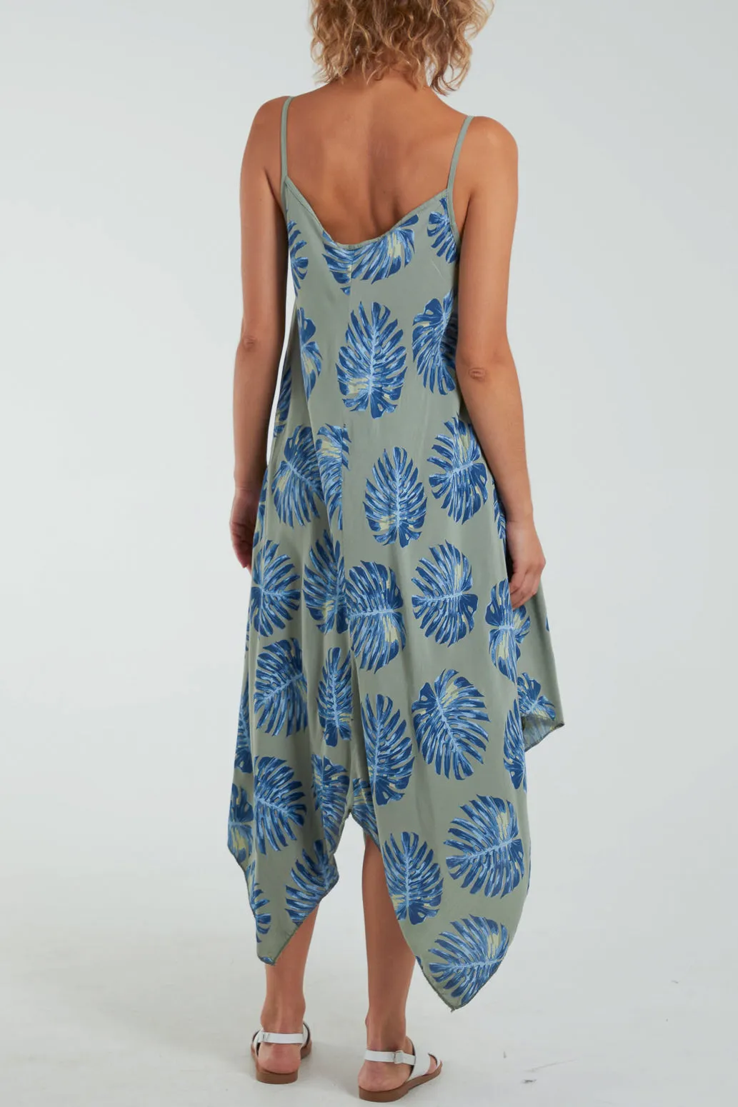 Palm Leaves Hanky Hem Cami Dress