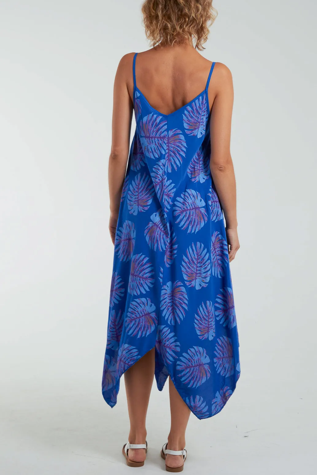 Palm Leaves Hanky Hem Cami Dress