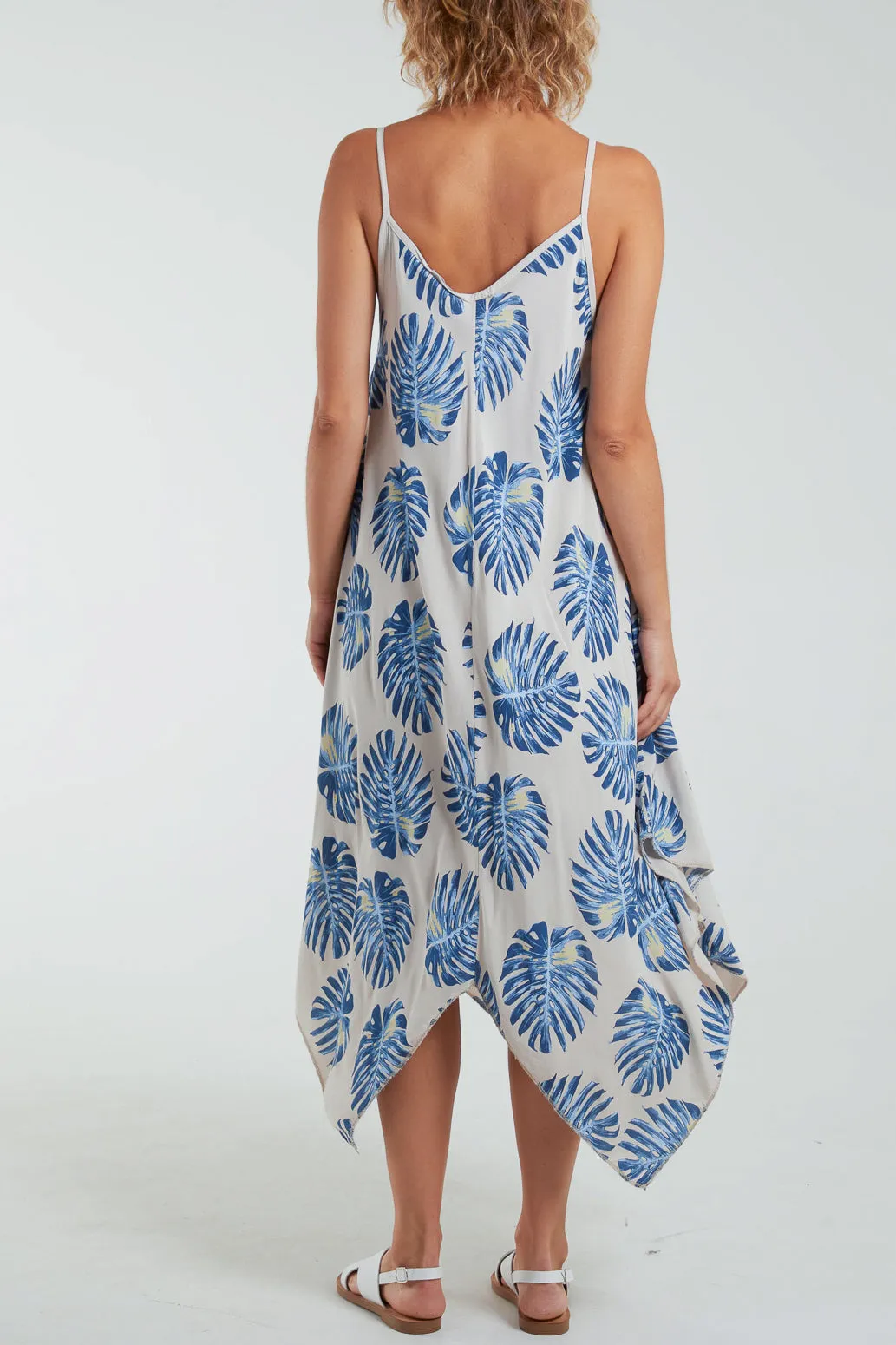 Palm Leaves Hanky Hem Cami Dress