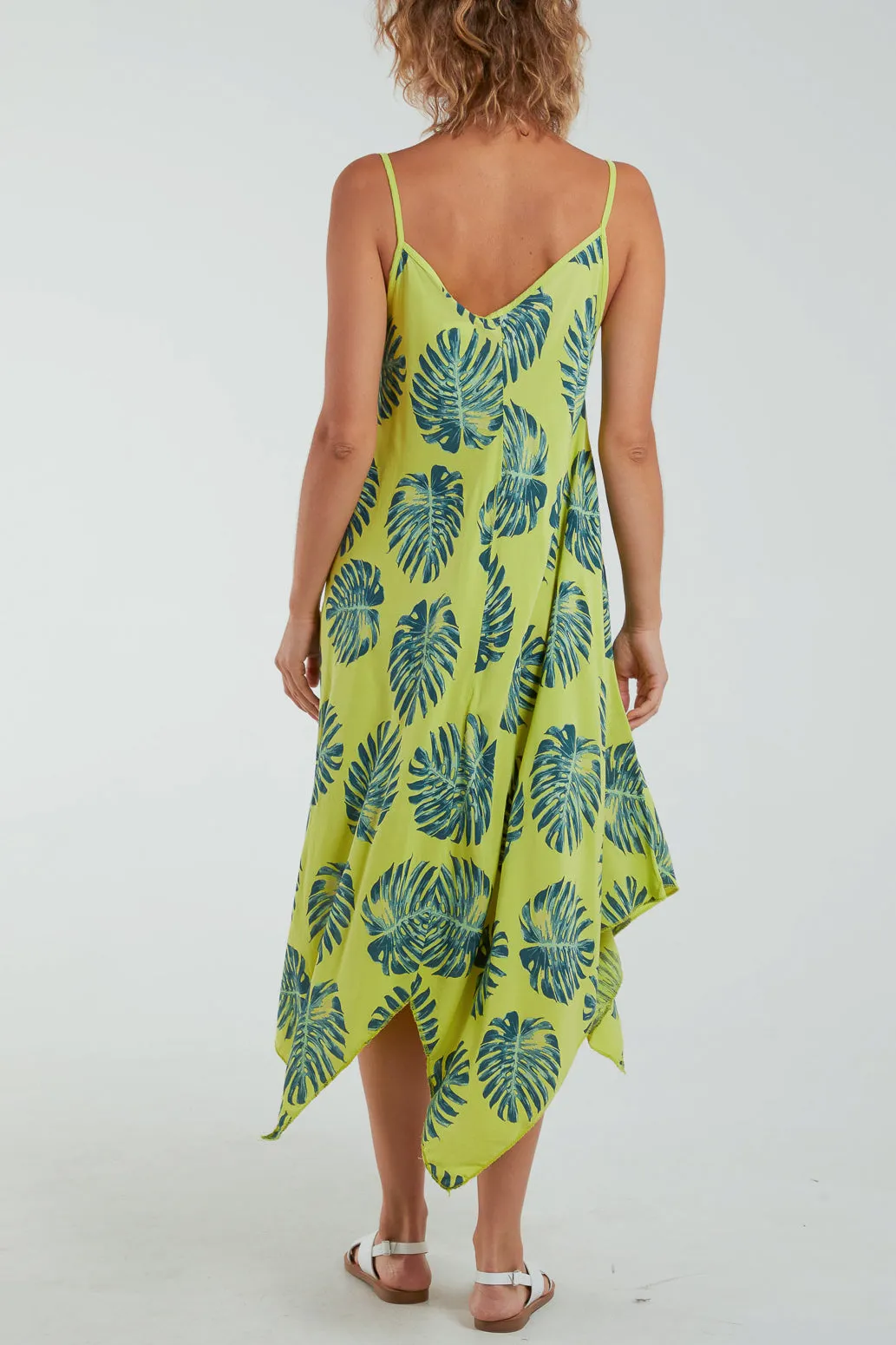 Palm Leaves Hanky Hem Cami Dress
