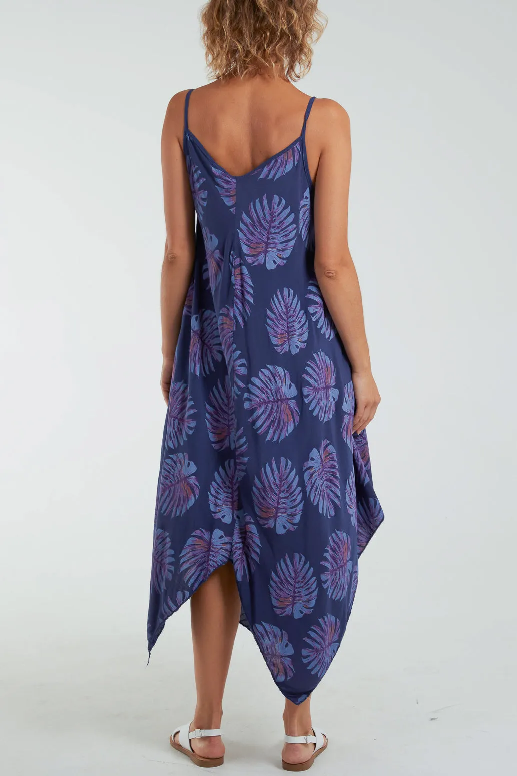 Palm Leaves Hanky Hem Cami Dress