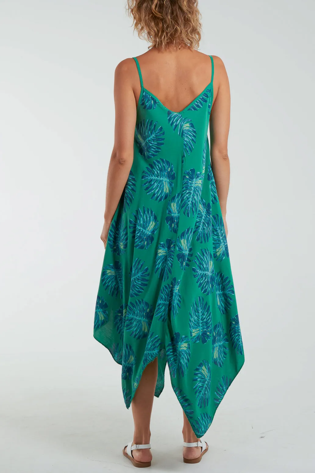 Palm Leaves Hanky Hem Cami Dress