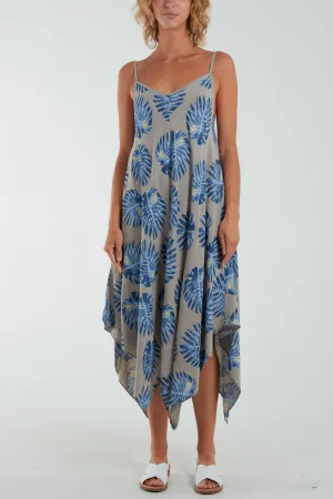 Palm Leaves Hanky Hem Cami Dress