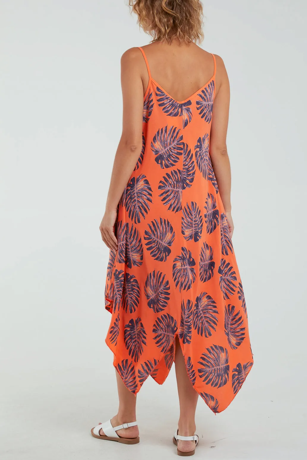Palm Leaves Hanky Hem Cami Dress