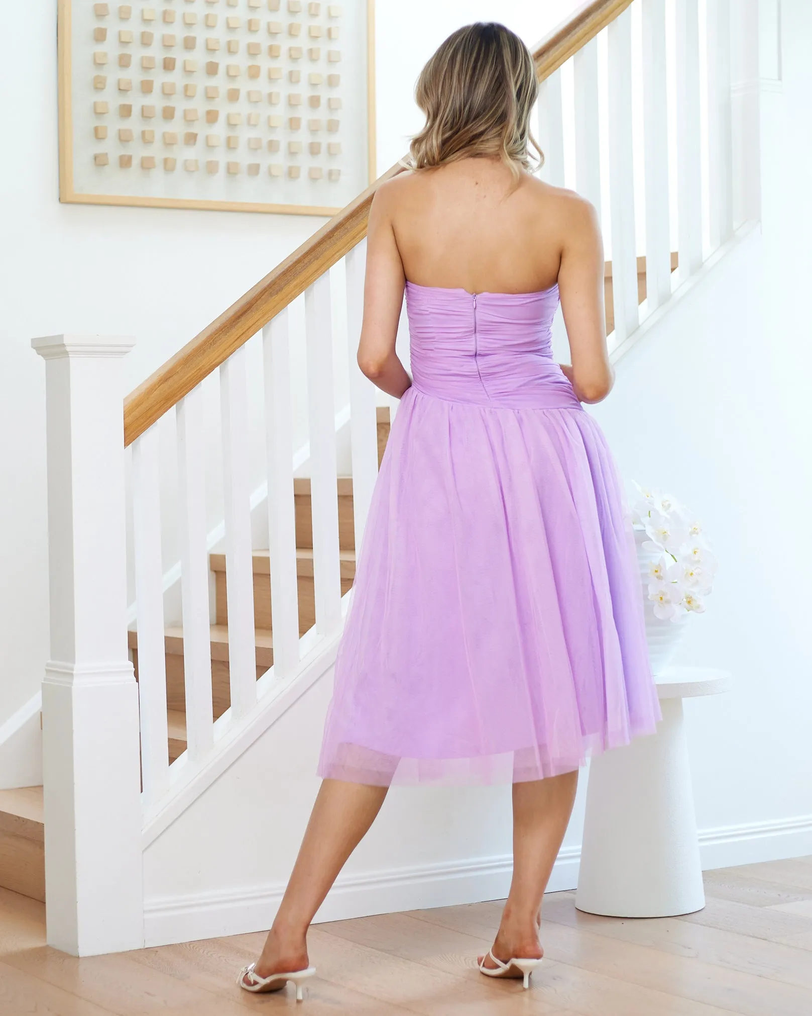 Palmero Strapless Midi Dress - Purple