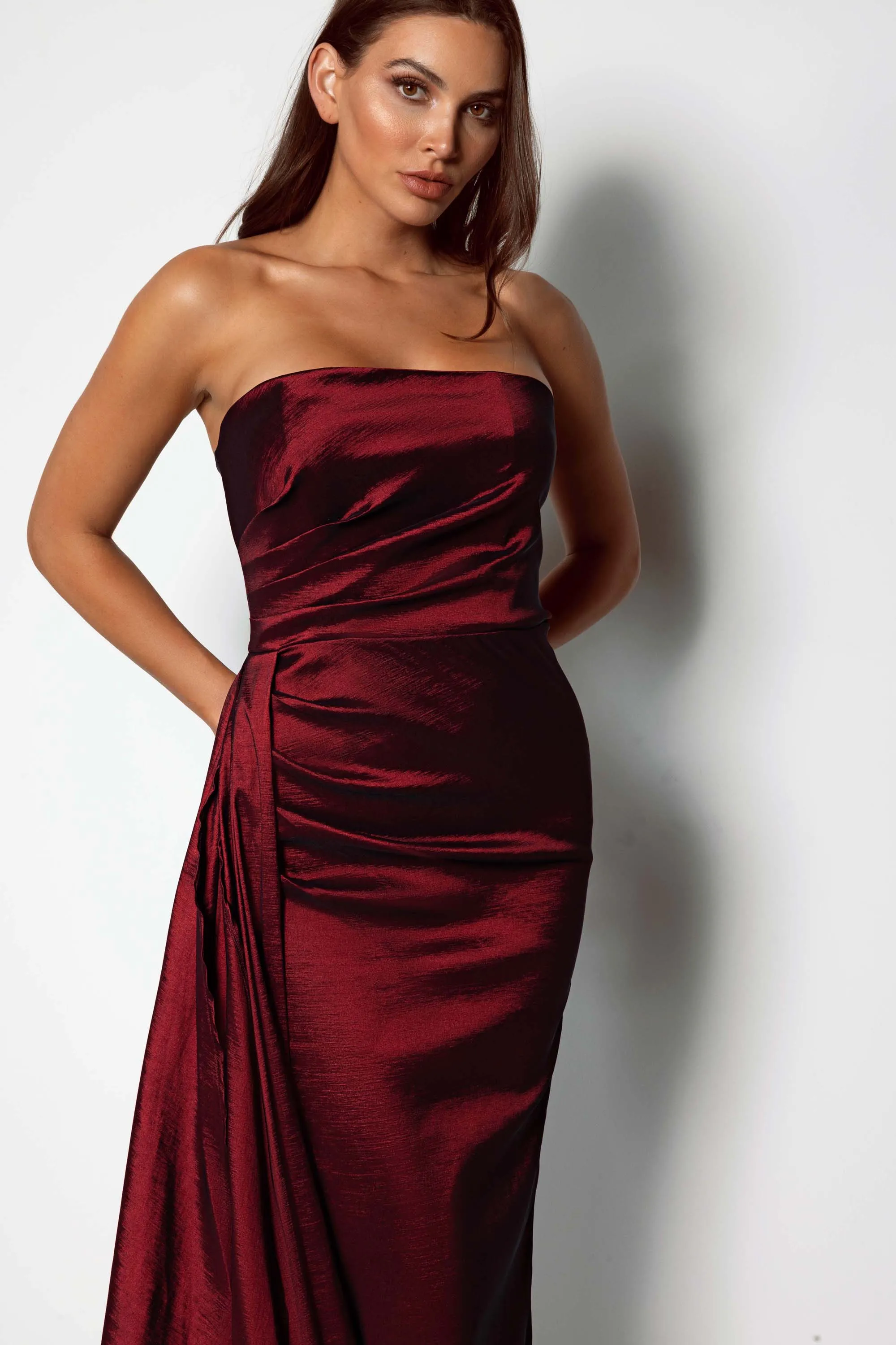 Paulina Dress in Wine by Elle Zeitoune - RENTAL