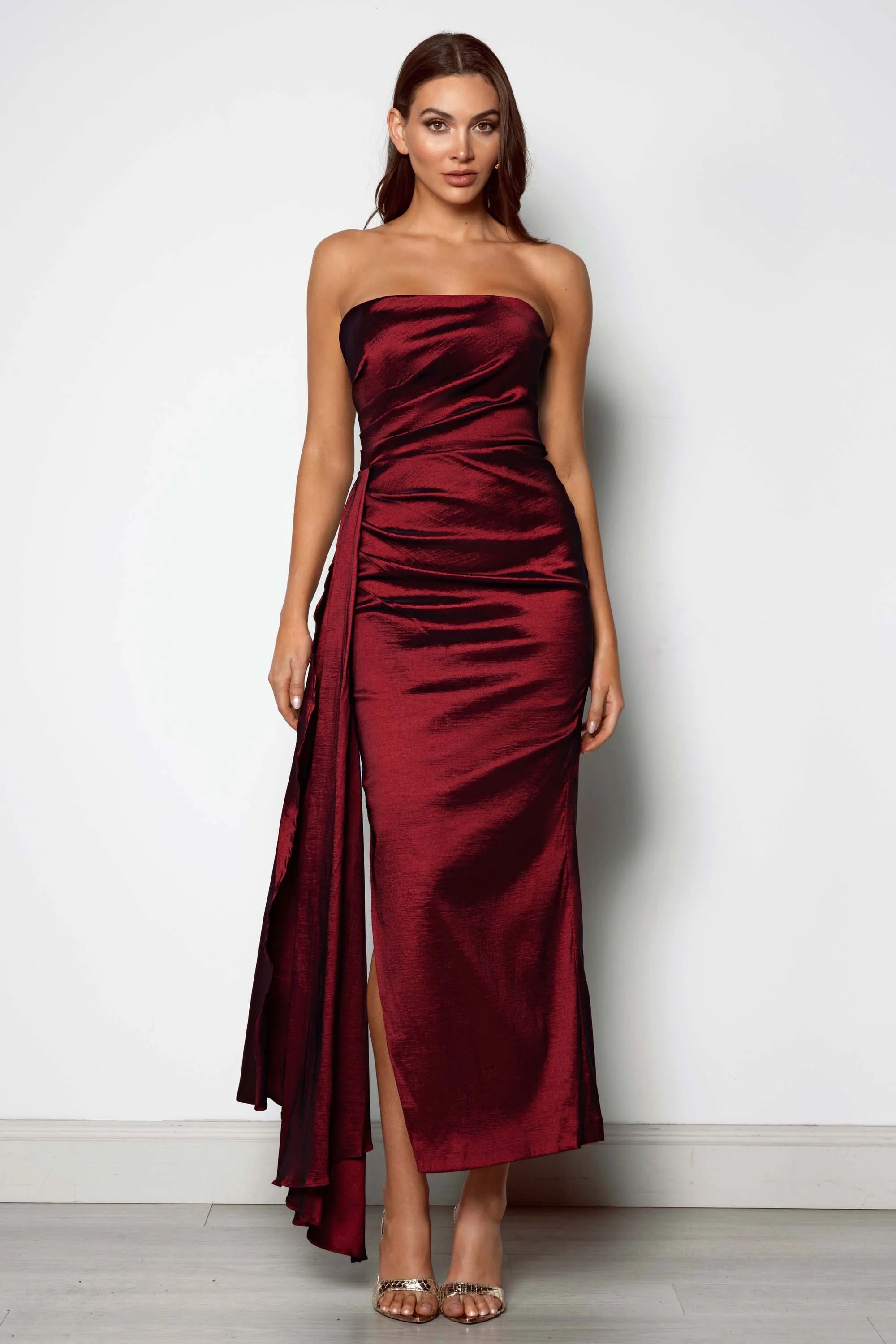 Paulina Dress in Wine by Elle Zeitoune - RENTAL