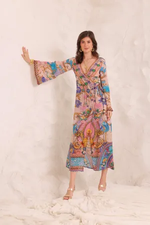 Peacock Dreams Wrap Dress
