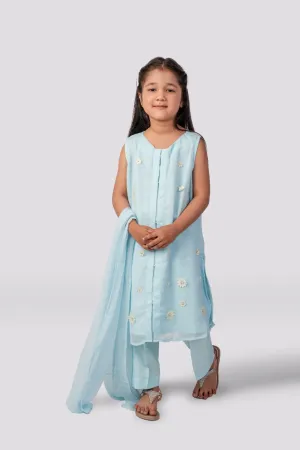 Pearl Elegance - Sleeveless Gown 3-piece stitched