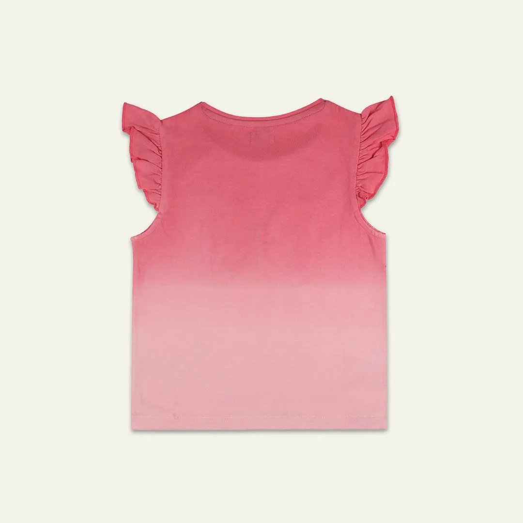 Pink Butterfly Print Top