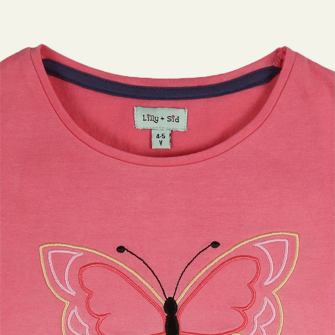 Pink Butterfly Print Top