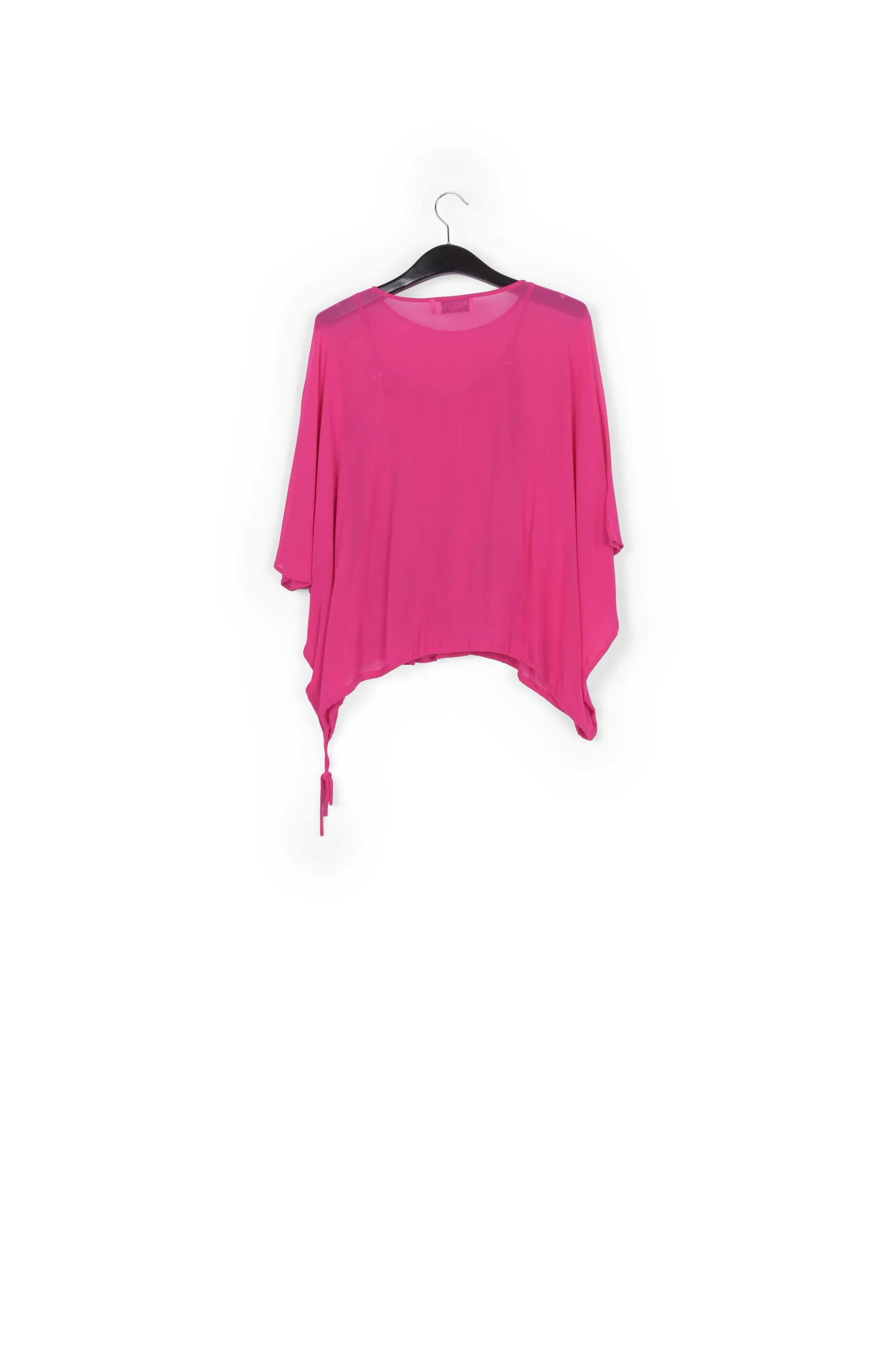 Pink voluminous sheer top