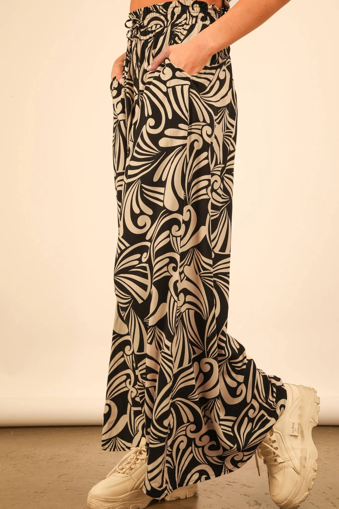 PL Printed Wide Leg Pants
