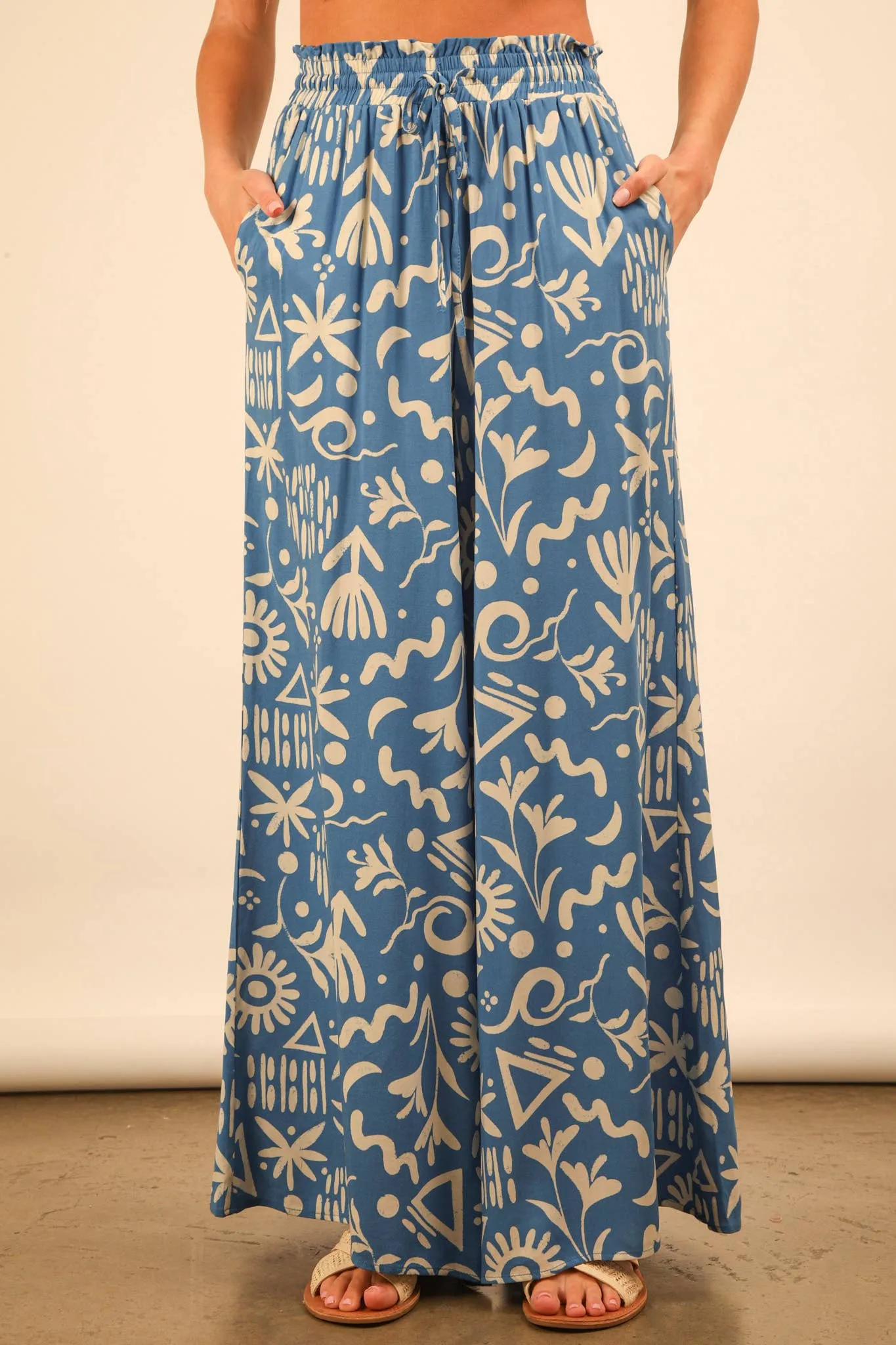 PL Printed Wide Leg Pants