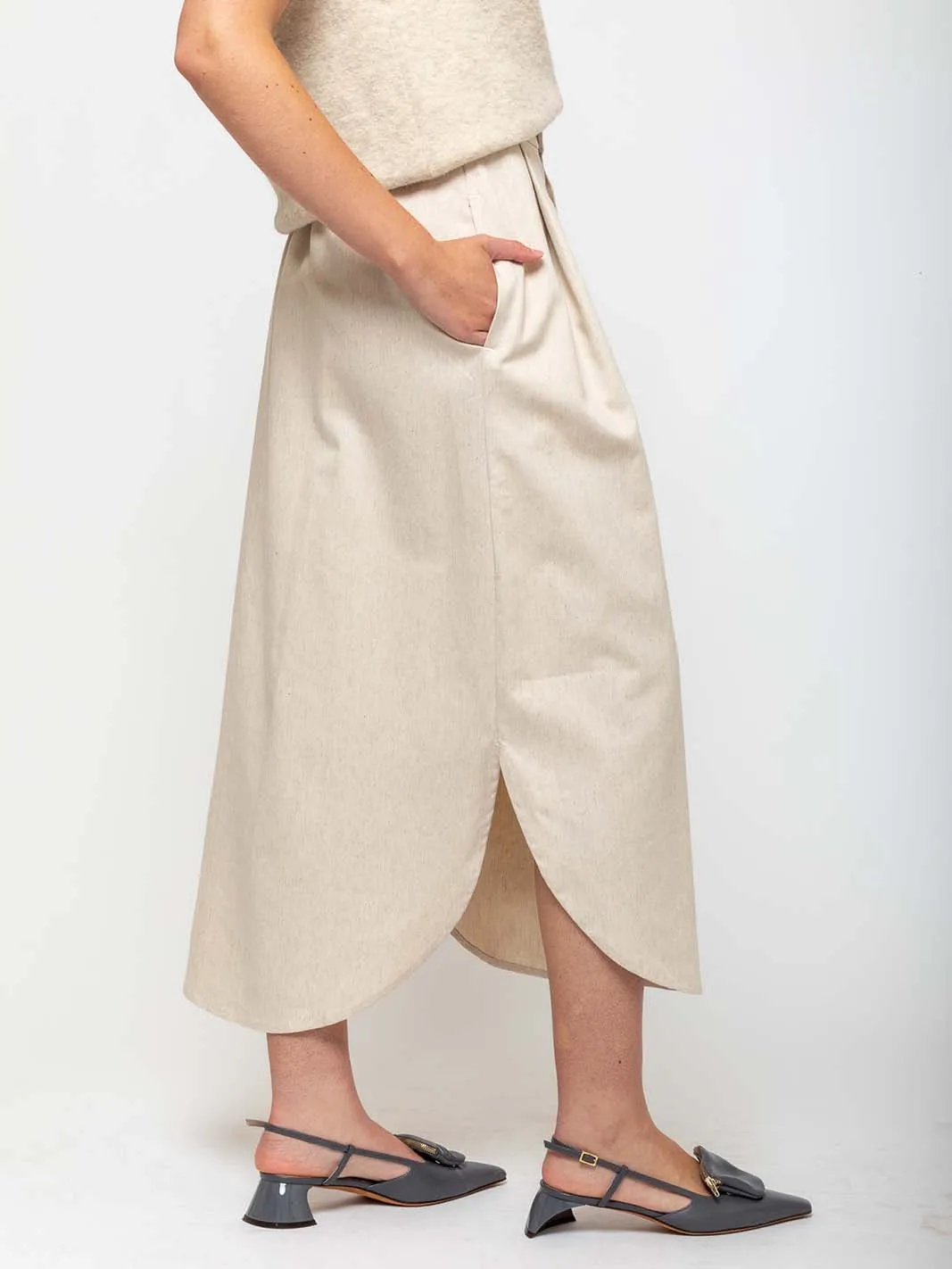 Placket Skirt - Natural