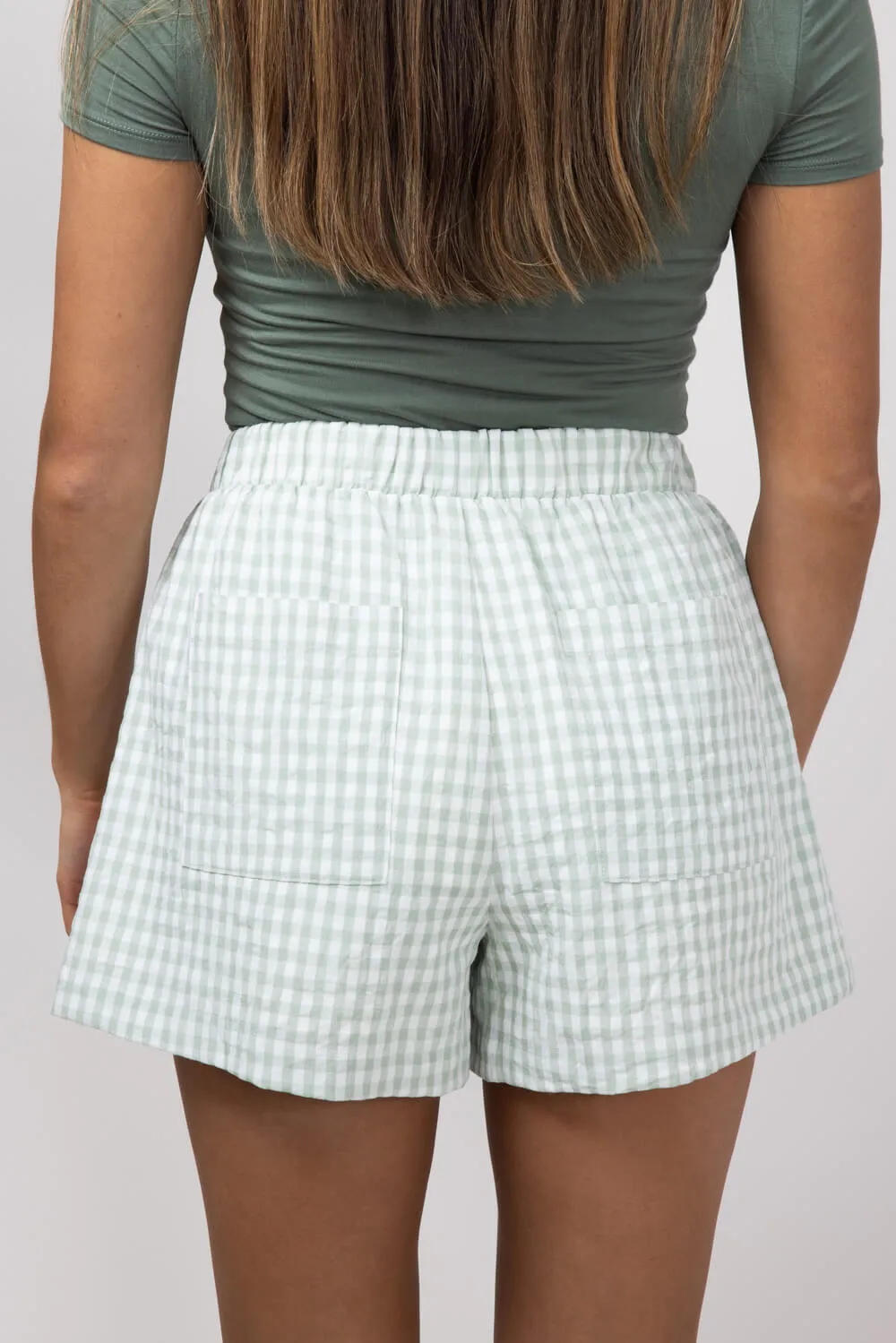 Plaid Boxer Lounge Shorts for Women in Green | PSP1142-GREEN