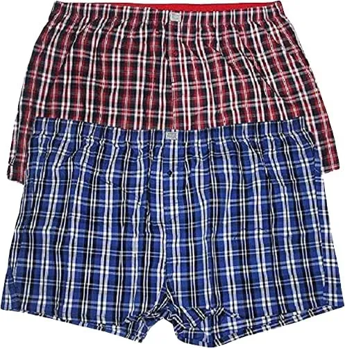 PLAID-D555 Pack of Two Woven Boxer Shorts