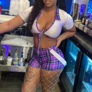 Plaid Pattern Short Sleeve Crop Top & Shorts Set