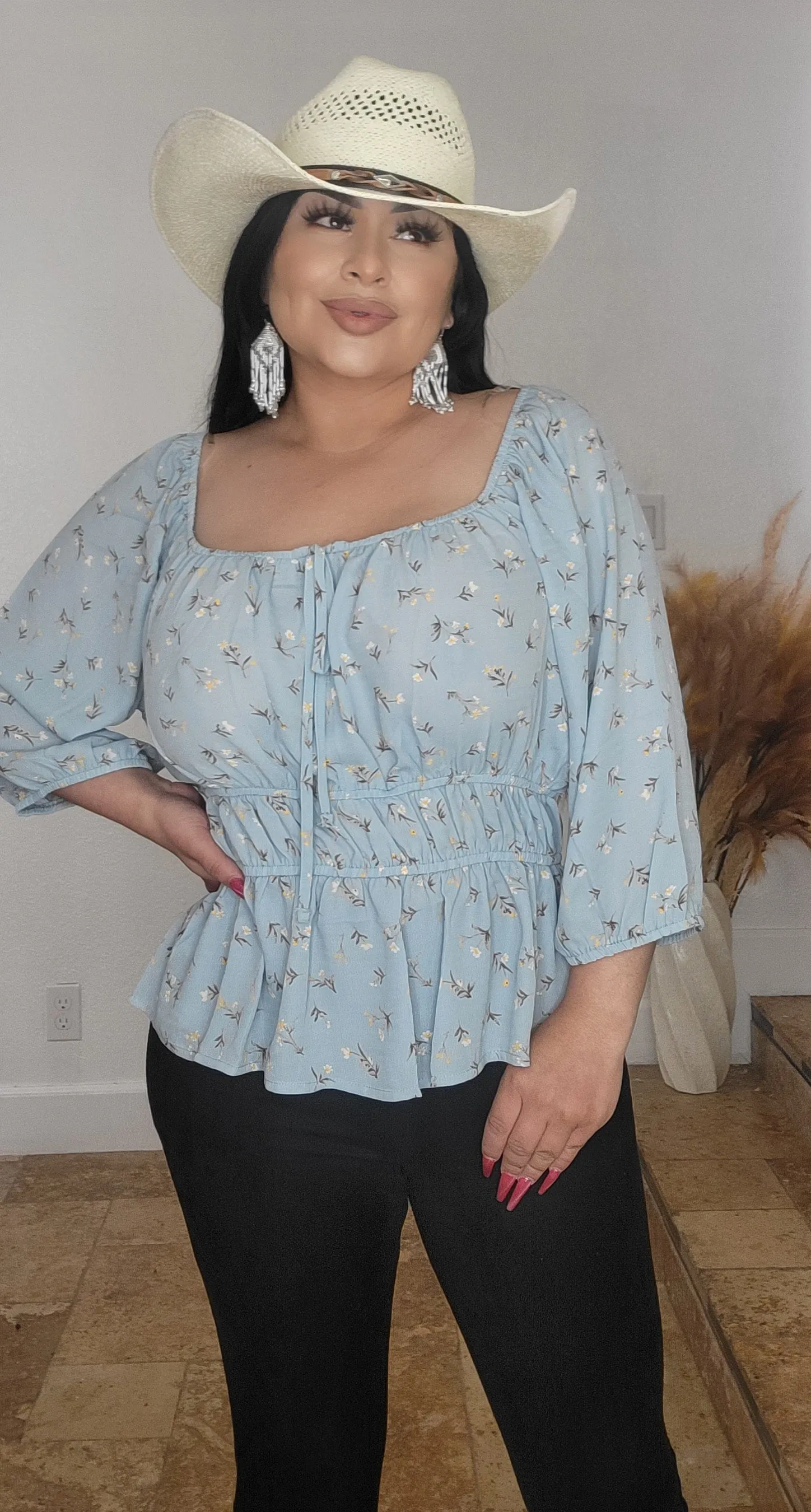 PLUS SIZE  Zoey Top Blue