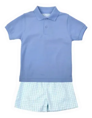Polo & Plaid Seer Shorts Set
