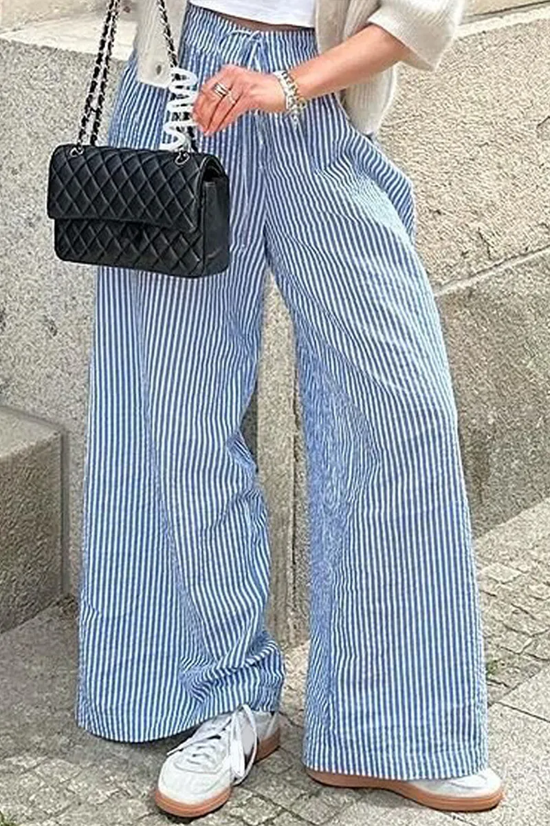 PR3321 Stripe Wide Leg Pants