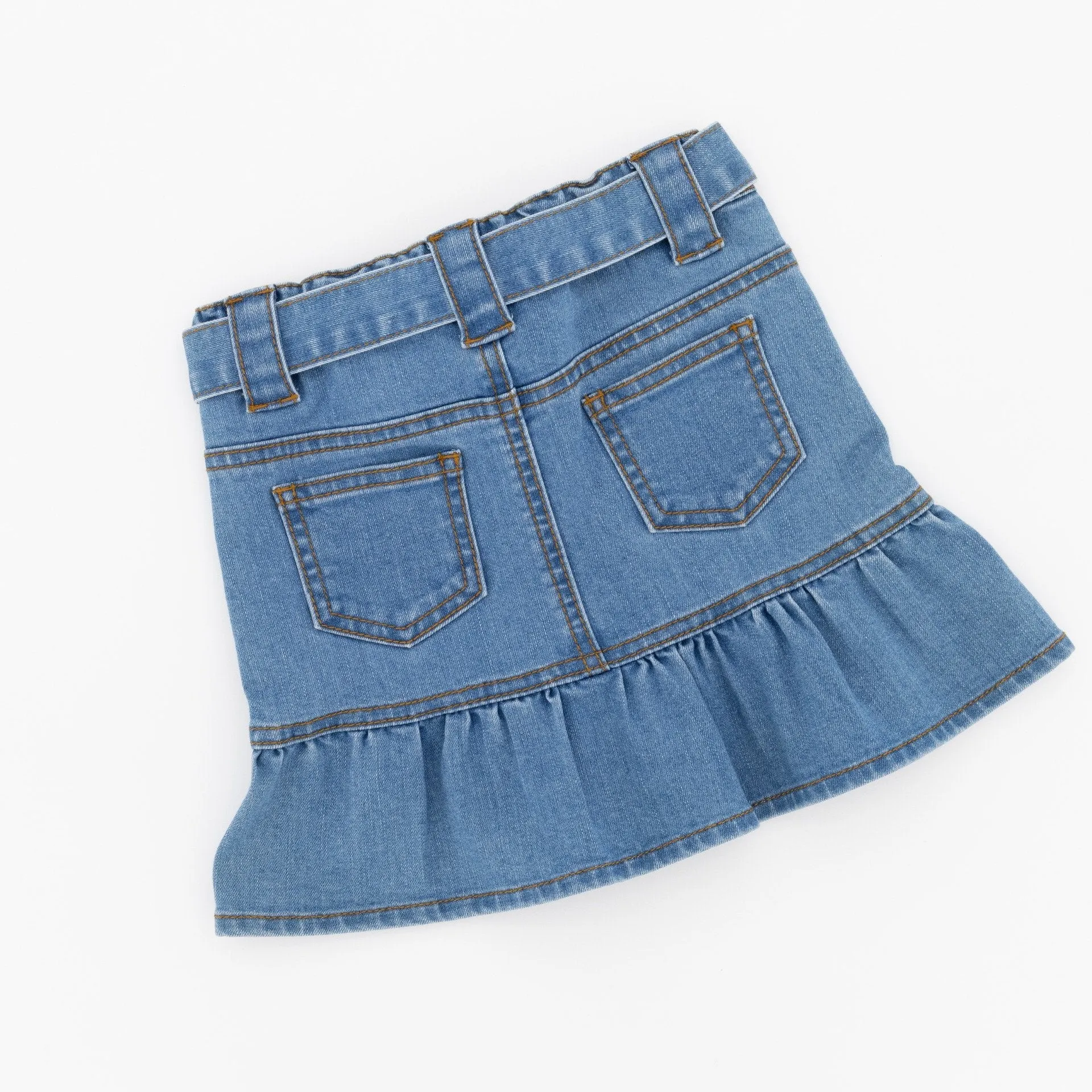 Pre-Girls Denim Tiered Skirt