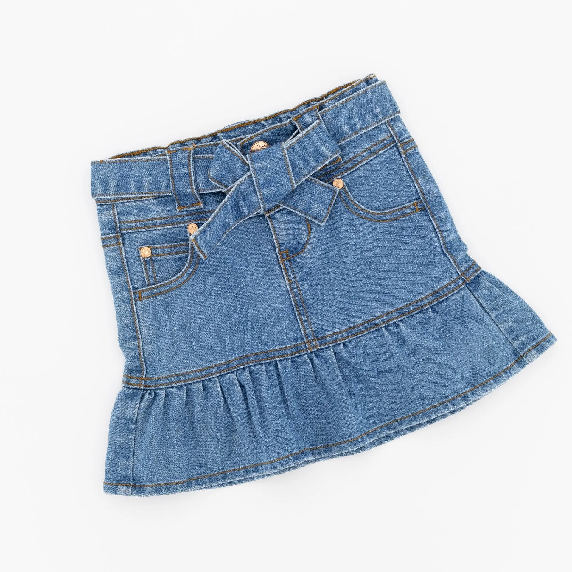 Pre-Girls Denim Tiered Skirt
