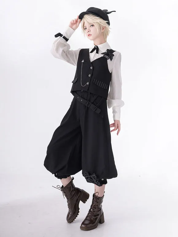 【Pre-sell】 Gothic Lolita Ouji Fashion Bows Long Sleeves Blouse Shirt