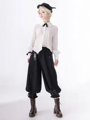 【Pre-sell】 Gothic Lolita Ouji Fashion Bows Long Sleeves Blouse Shirt