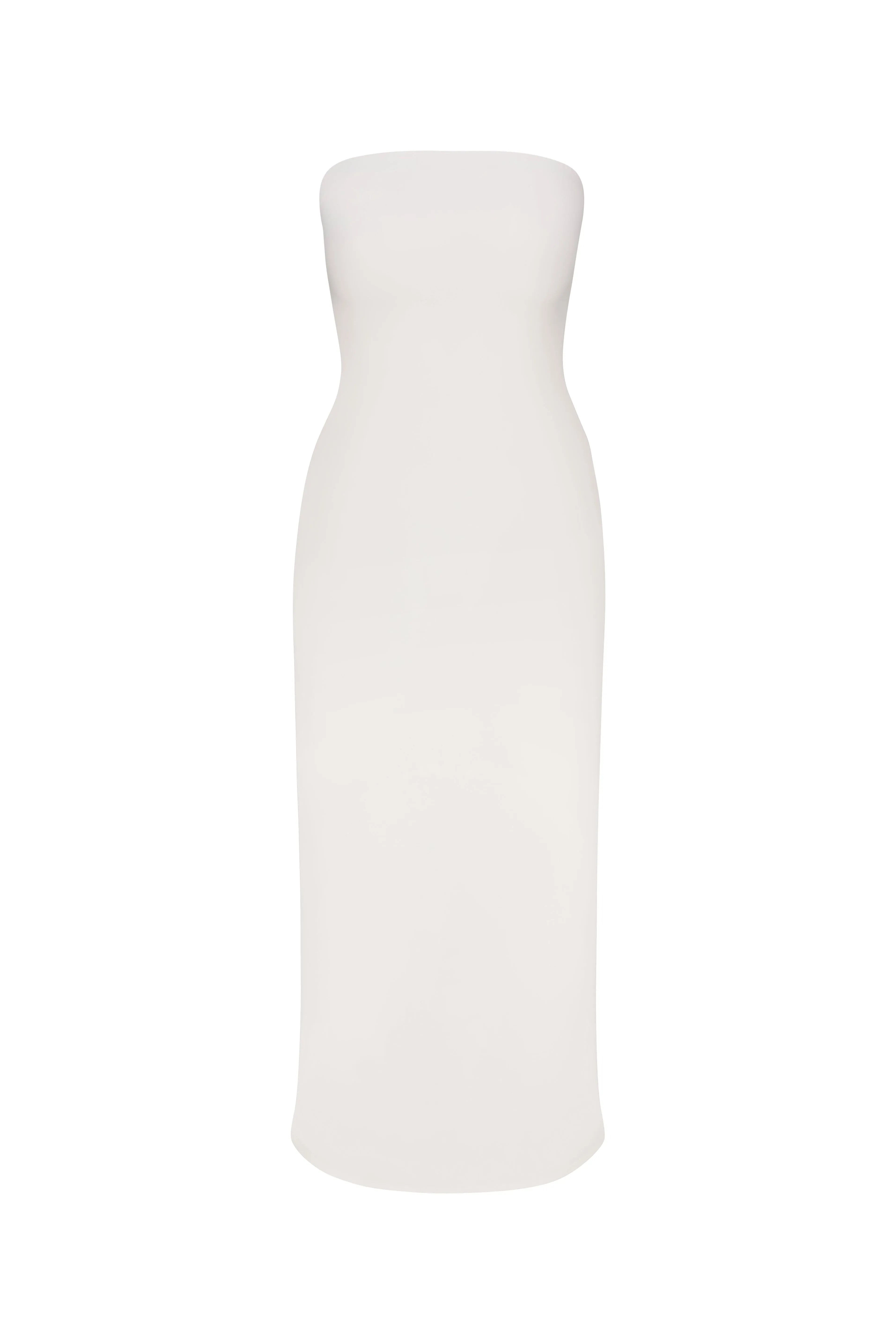 PREORDER: Strapless Midi Dress in Stretch Twill