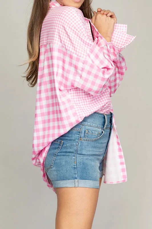 PREPPY PINK PLAID SHIRT