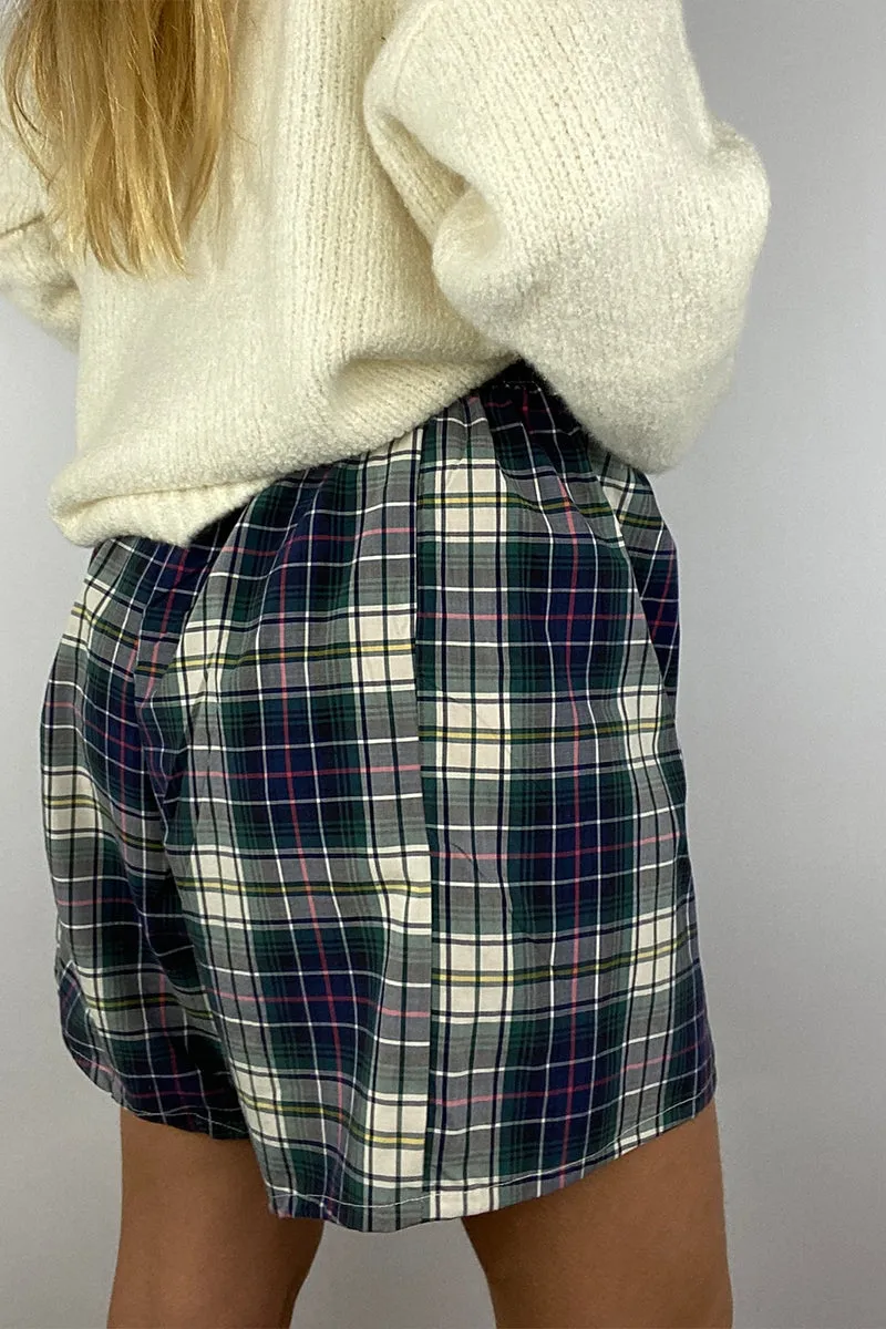 PS3366 Plaid Casual Shorts Pant