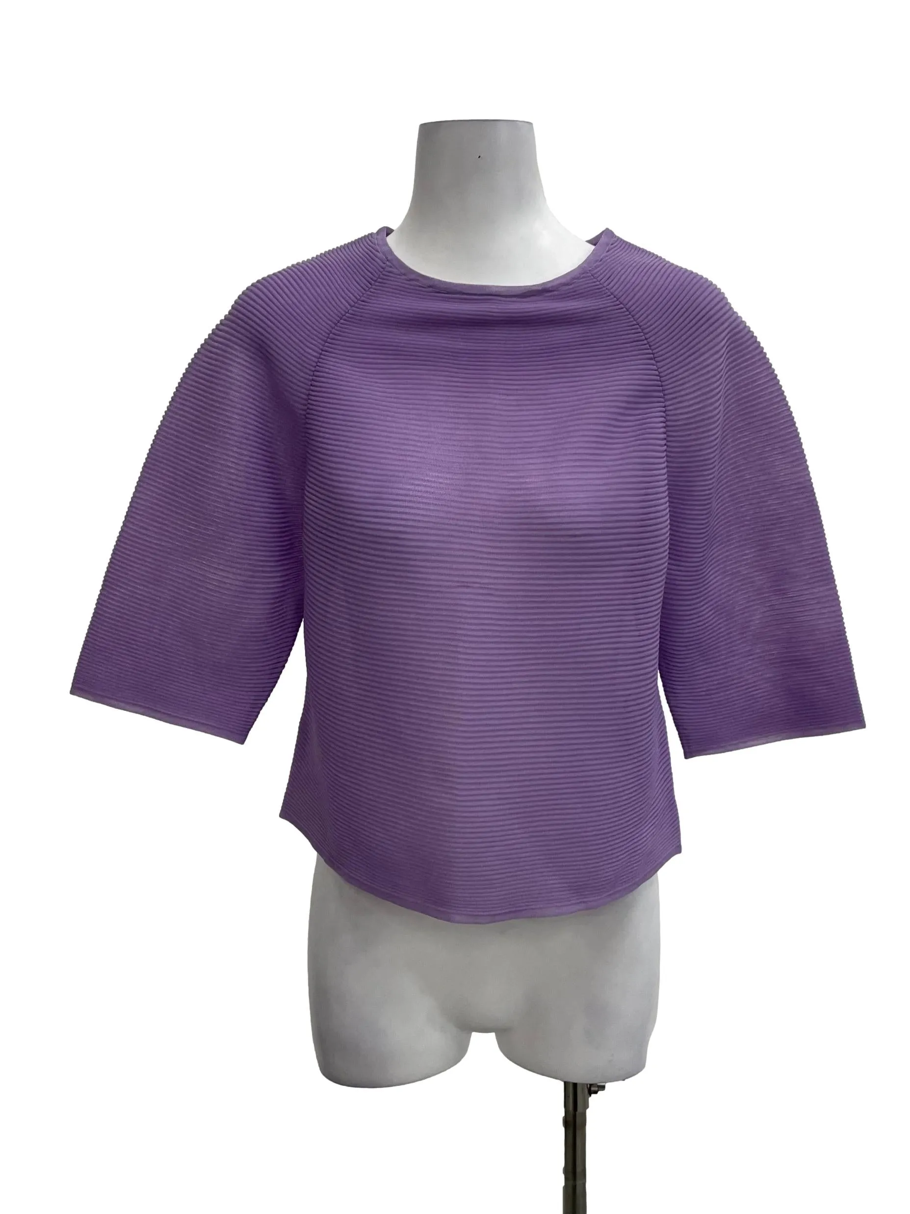 Purple Pleated Boxy Top
