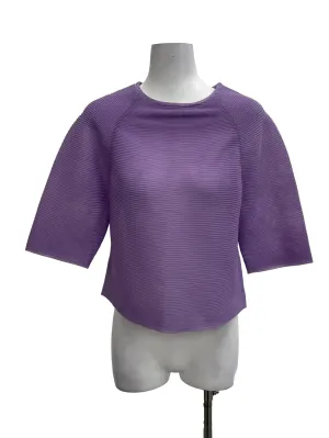 Purple Pleated Boxy Top