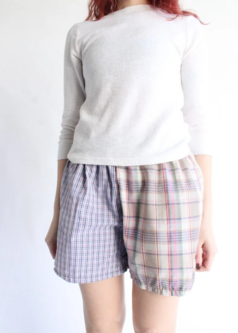 RCYCLD Plaid Pieced Shorts