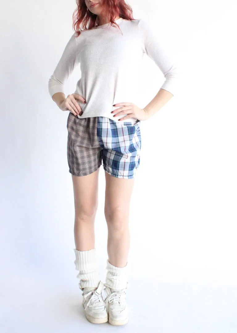 RCYCLD Plaid Pieced Shorts