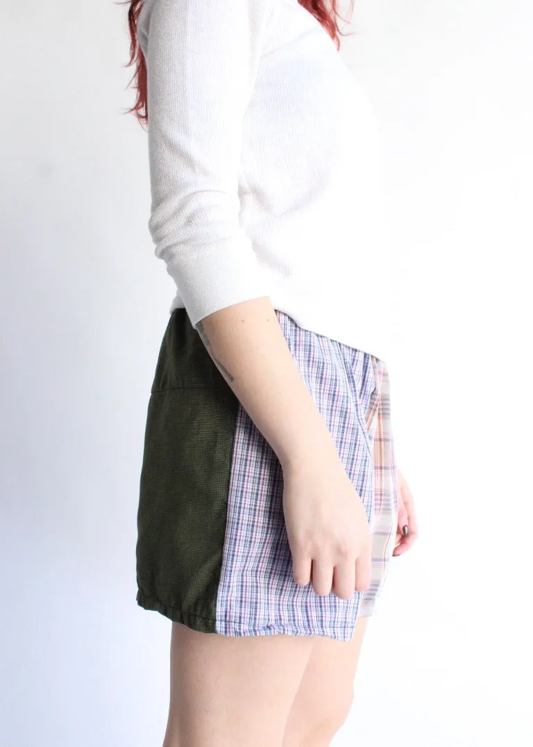 RCYCLD Plaid Pieced Shorts