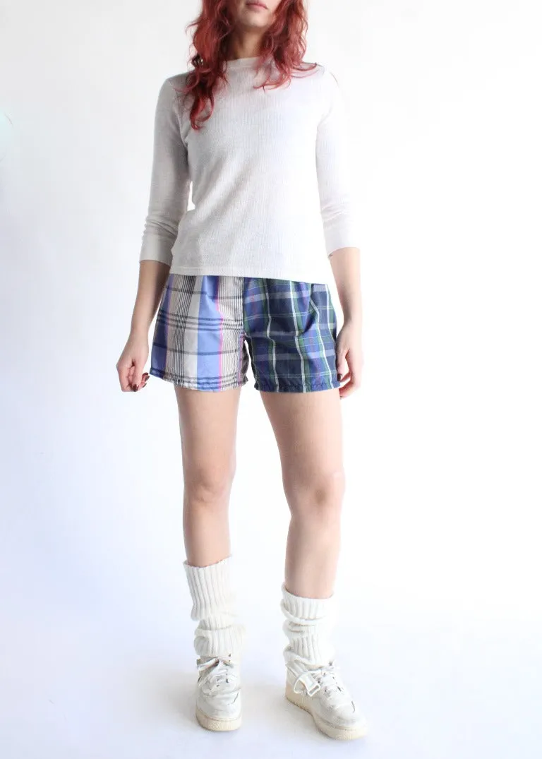 RCYCLD Plaid Pieced Shorts