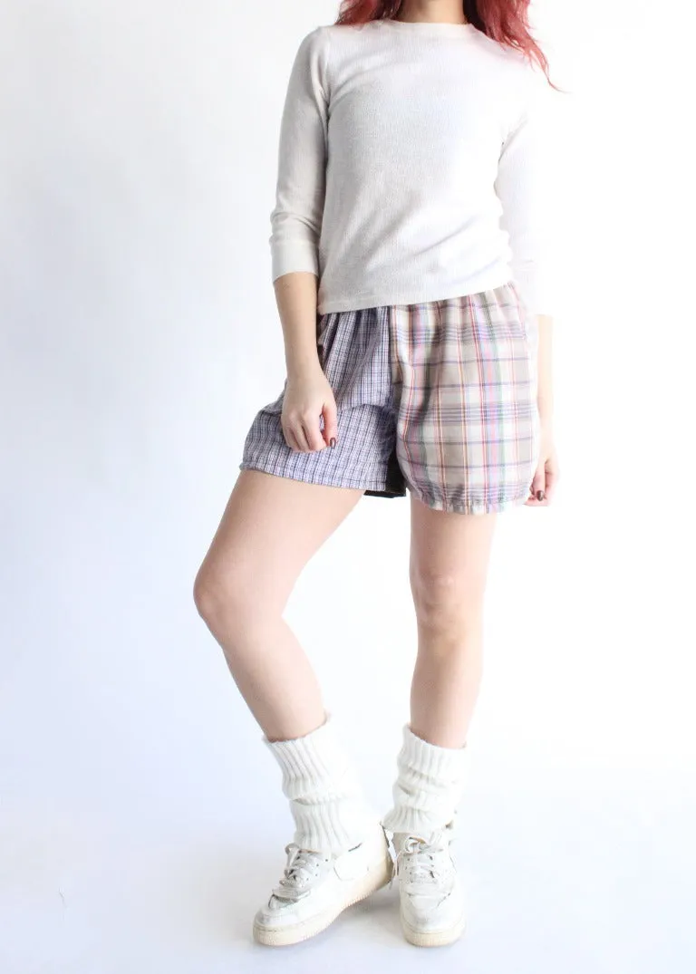 RCYCLD Plaid Pieced Shorts