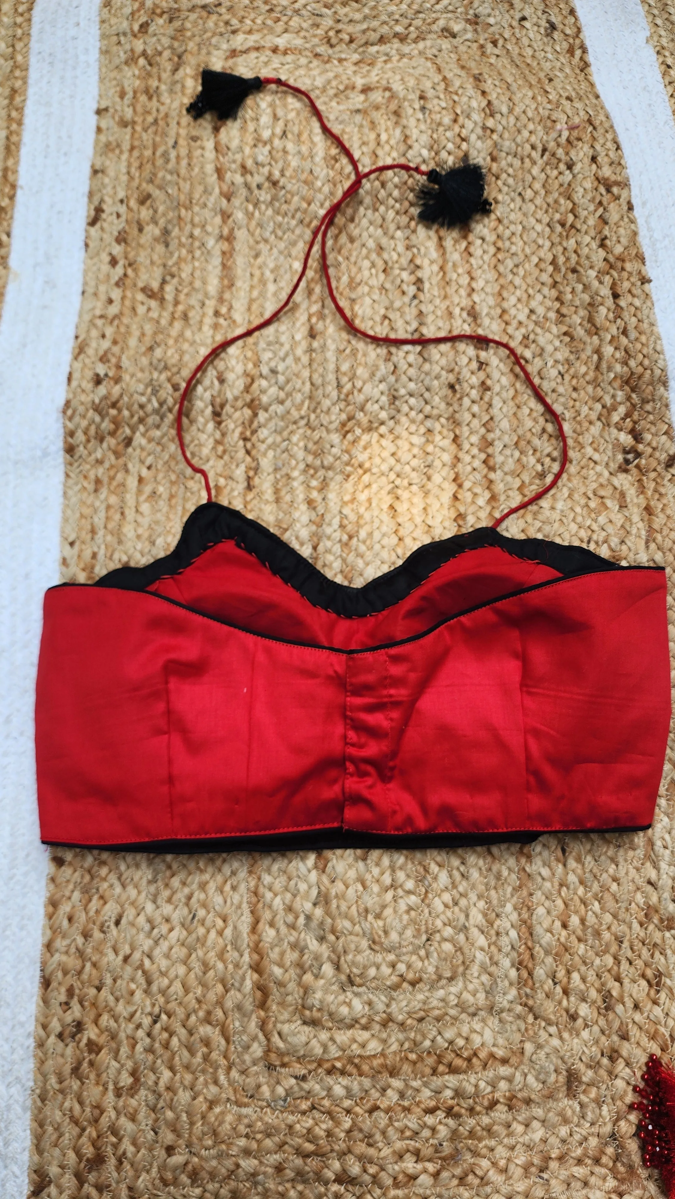 Red Backless Bee Blouse