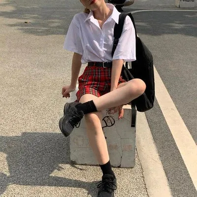 Red Plaid Sexy Summer Shorts
