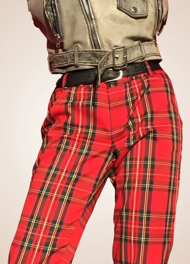 Red Steampunk Plaid Pants