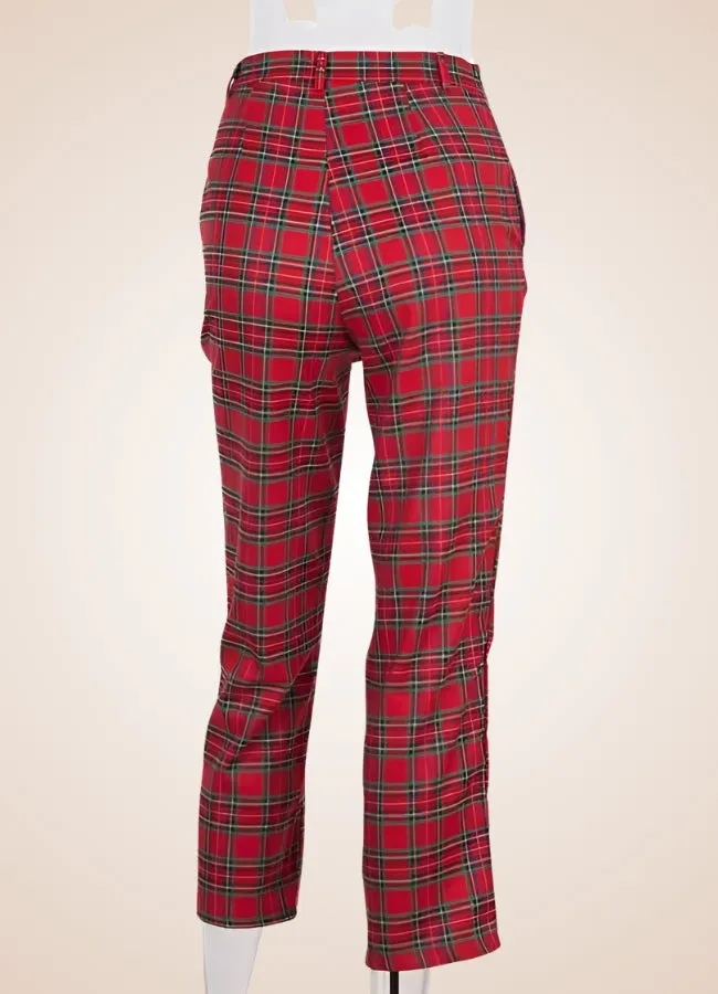 Red Steampunk Plaid Pants