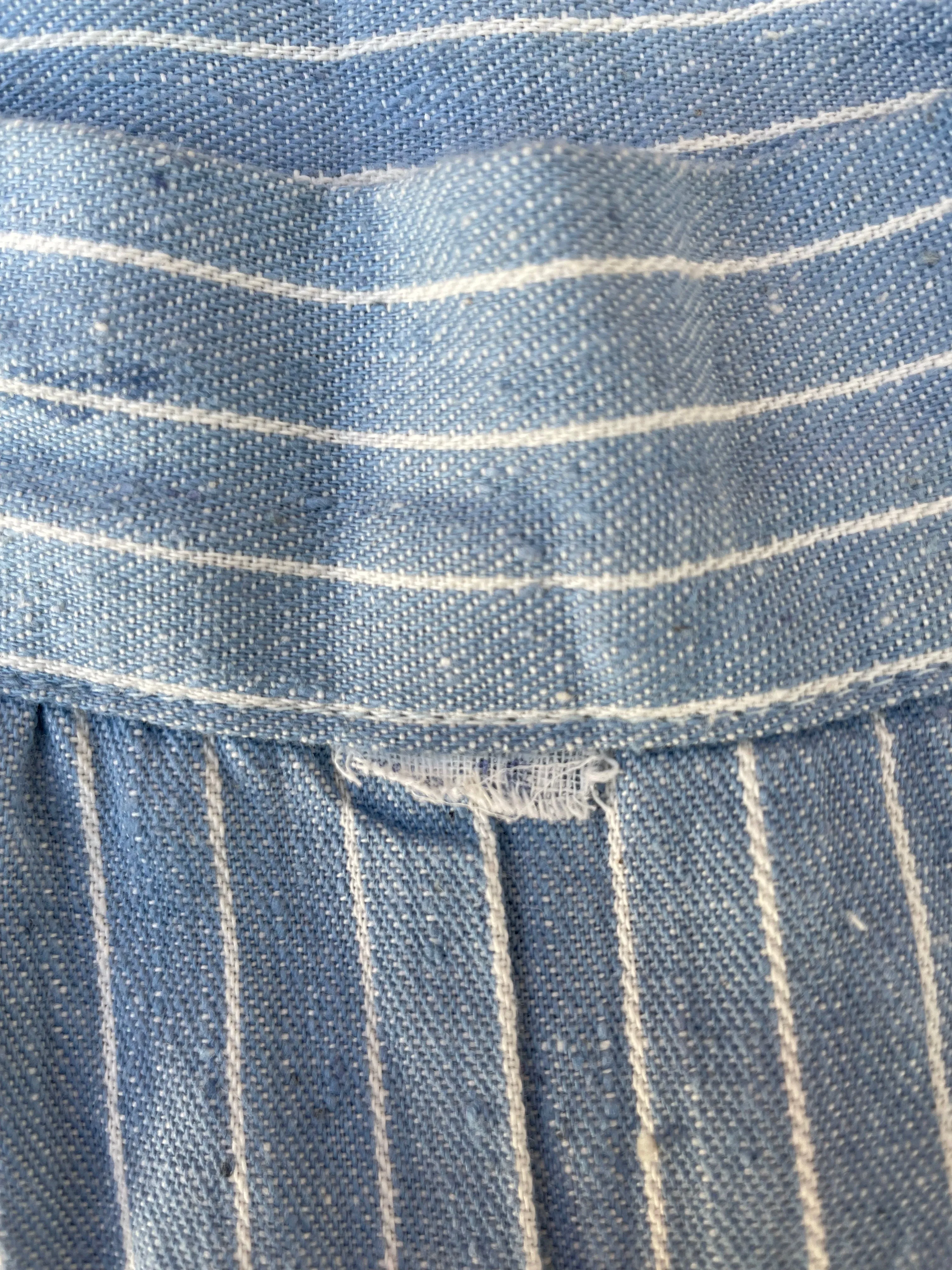 Reserved - Rare 1930s/40s Deadstock Striped Chambray Side Button Pants