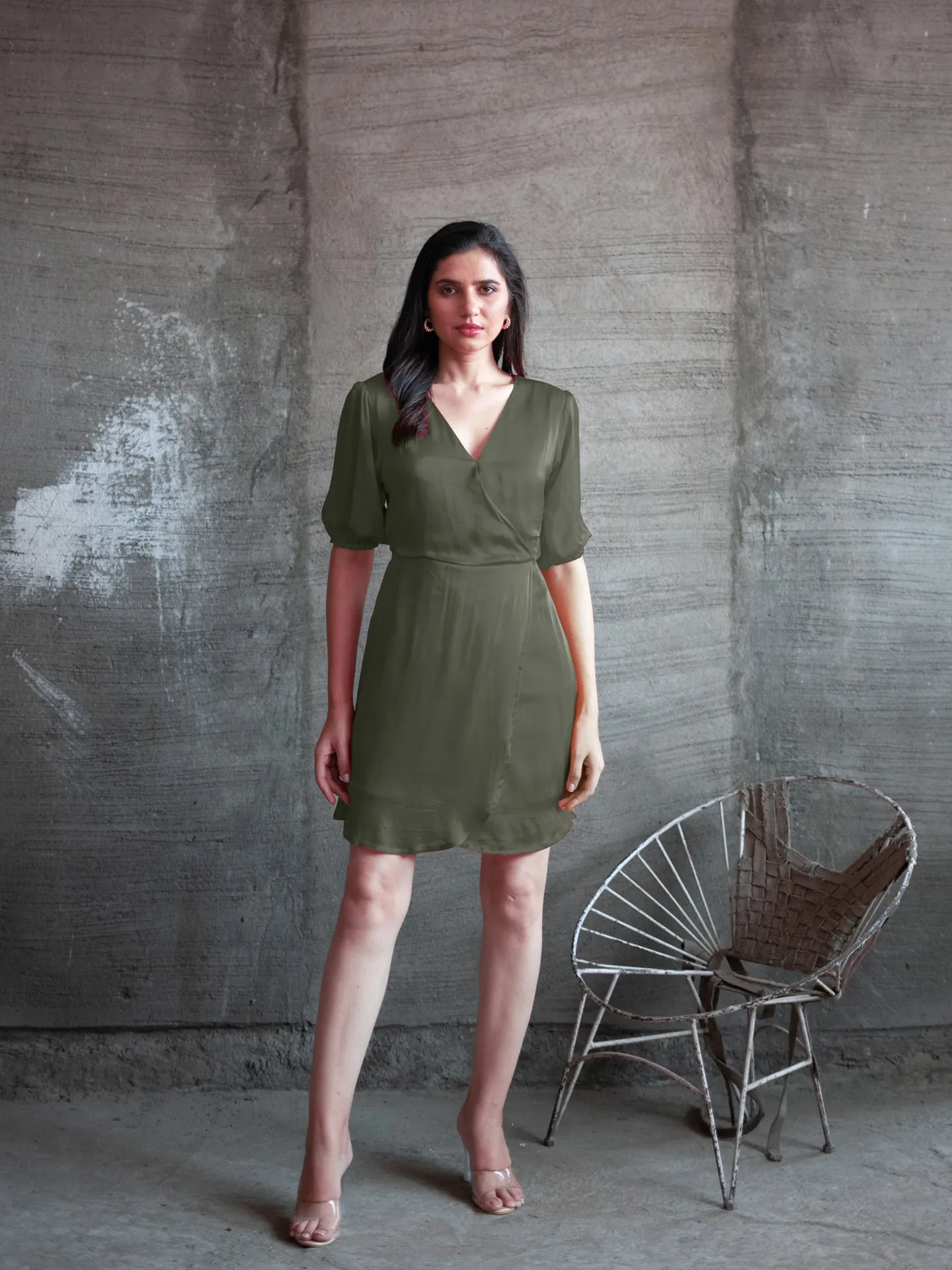 Reya Dress - Military Green