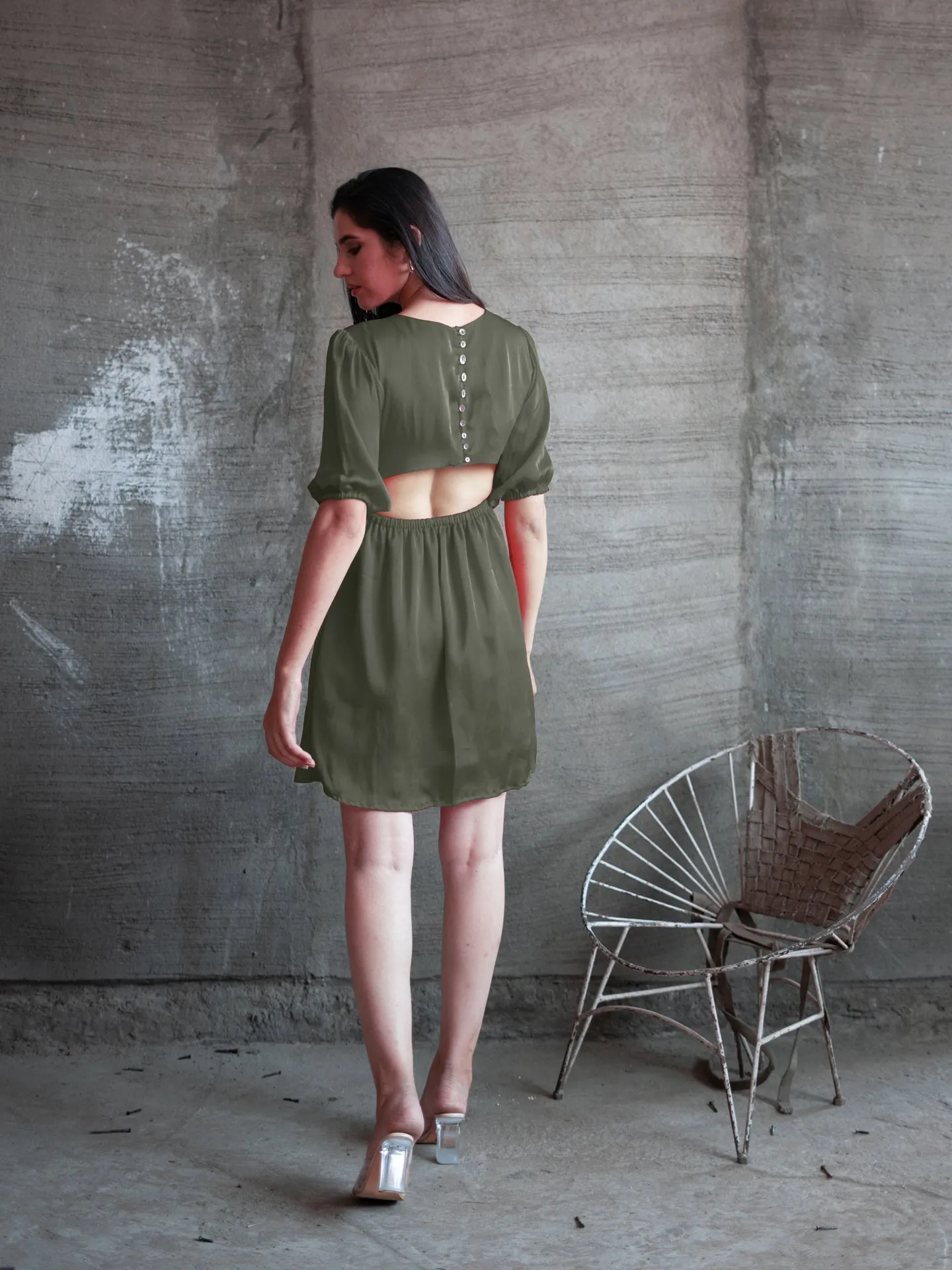 Reya Dress - Military Green