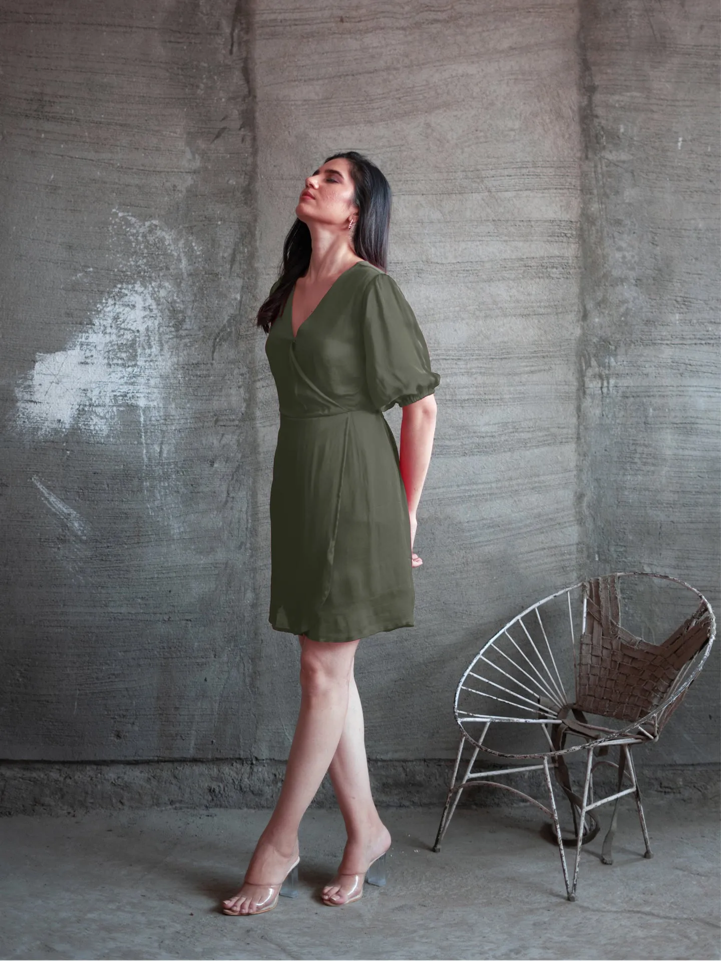 Reya Dress - Military Green