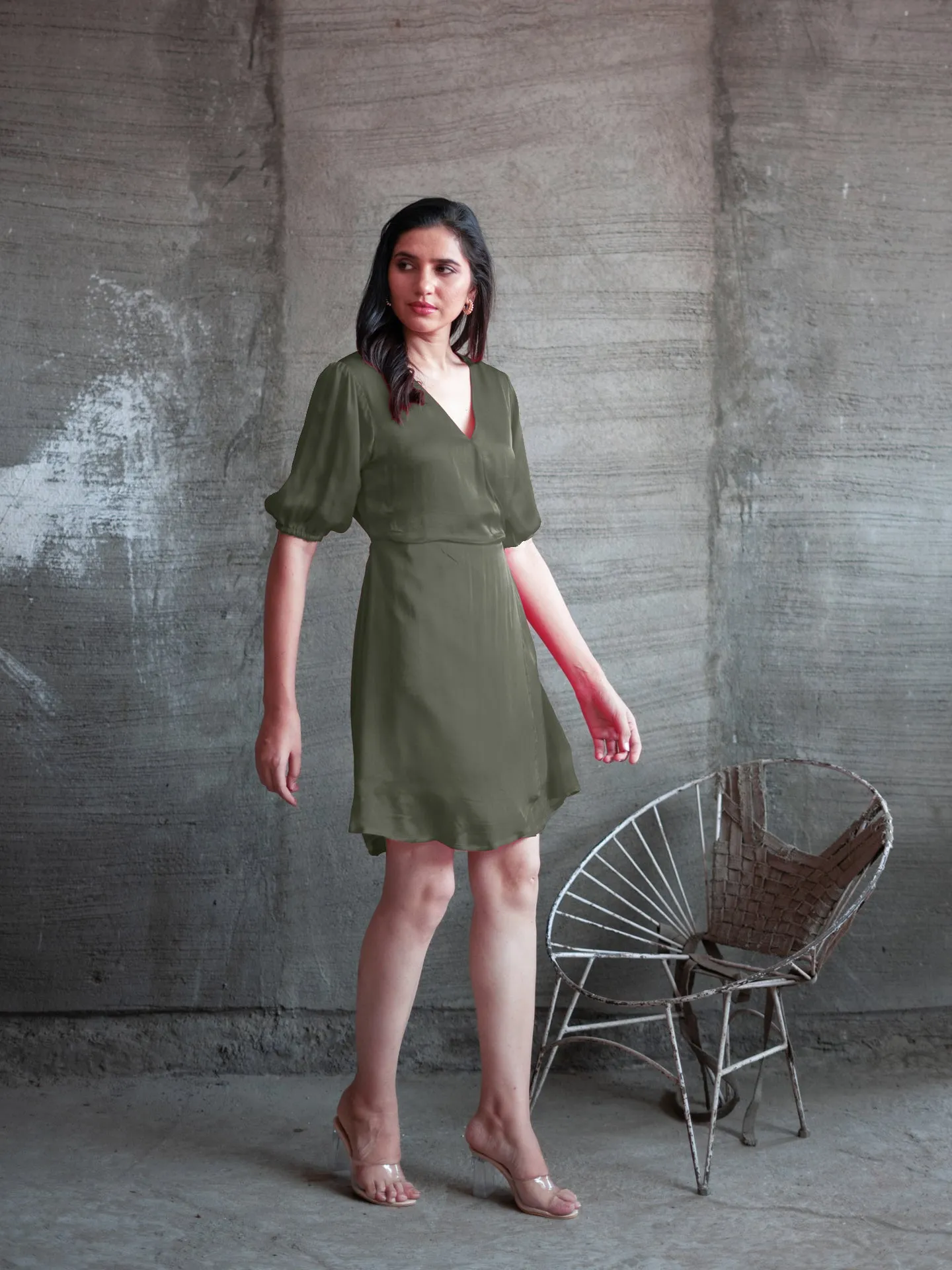 Reya Dress - Military Green