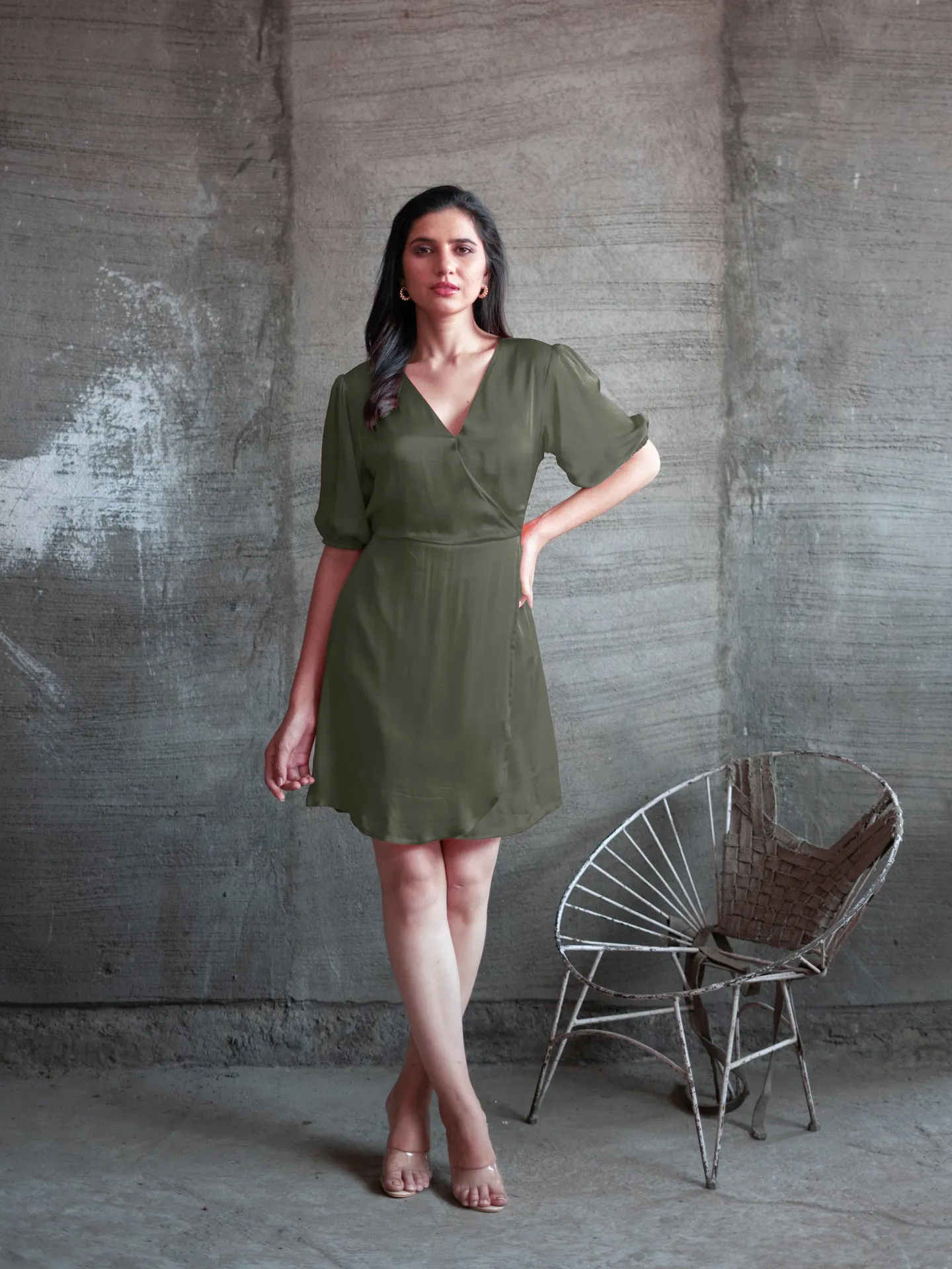 Reya Dress - Military Green